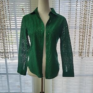 Adiva Green Button-Down Women's Shirt